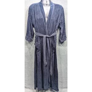 CHRISTIAN DIOR Monsieur Mens Robe - Blue, Vintage, Belted, Ribbed Velvet, O/S